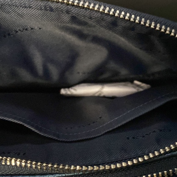 Coach Crossbody Metallic Blue Studded Rivets Star NASA Wristlet Bag Purse Wallet - Picture 8 of 15